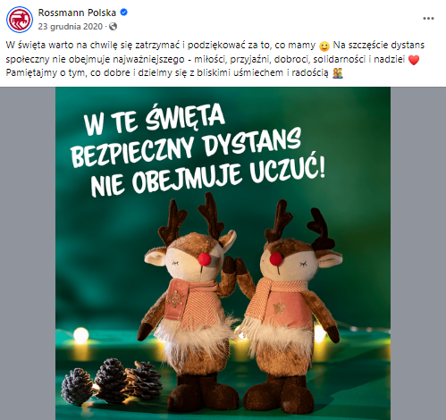 Firmowe życzenia świąteczne - przykład (Rossmann)